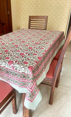 Pink Lotus Handblock Printed Tablecloth