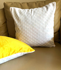 Set of 2: White Yellow Hakoba Cushion Cover