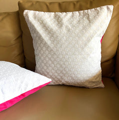 Set of 2: White Pink Hakoba Cushion Cover