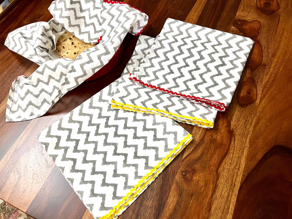 Grey Chevron Roti Covers